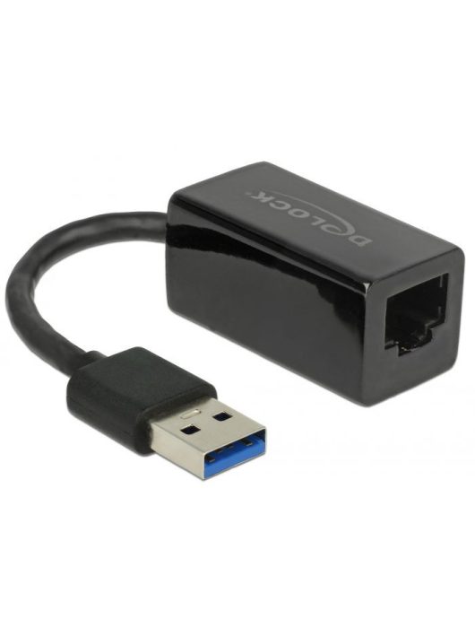 DeLock SuperSpeed USB3.2 Type-A male > Gigabit LAN 10/100/1000 Mbps compact Adapter Black