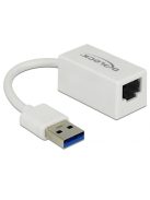 DeLock SuperSpeed USB3.2 Type-A male > Gigabit LAN 10/100/1000 Mbps compact Adapter White