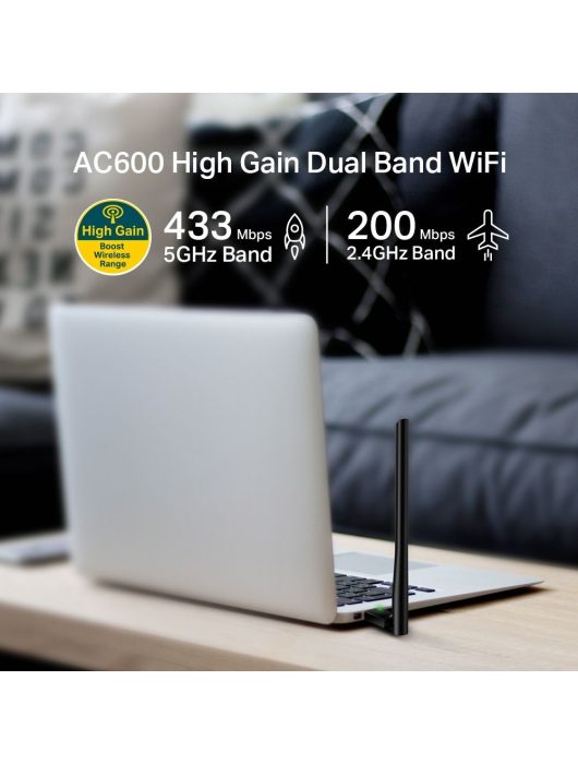 TP-Link Archer T2U Plus AC600 High Gain Wireless Dual Band USB Adapter