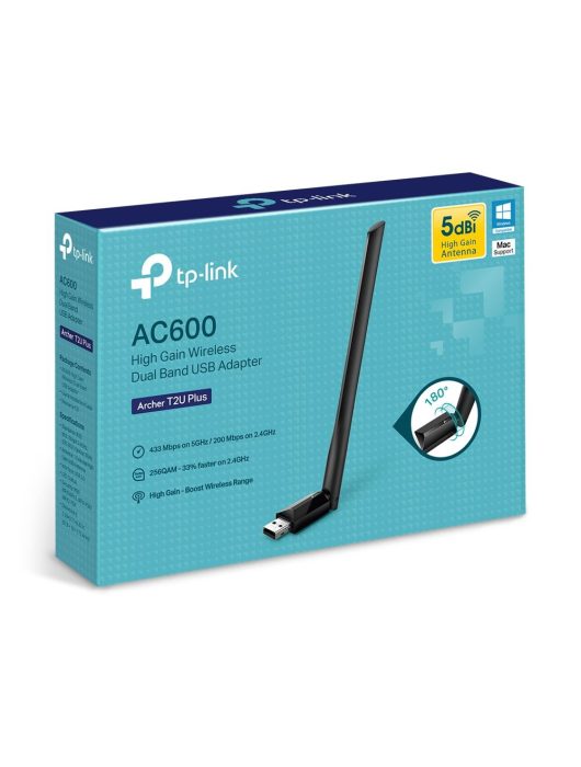 TP-Link Archer T2U Plus AC600 High Gain Wireless Dual Band USB Adapter