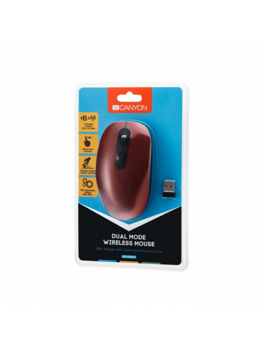 Canyon CNS-CMSW09R Dual-mode Wireless Bluetooth mouse Red