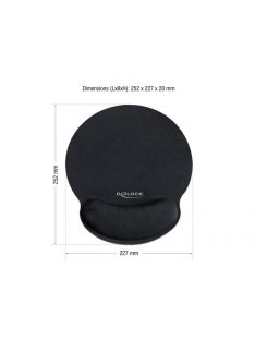 DeLock Ergonomic with Wrist Rest Egérpad Black