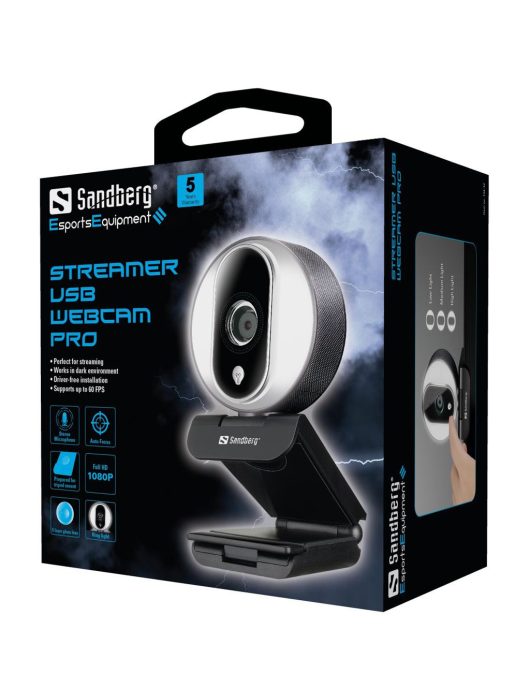 Sandberg Streamer Pro Webkamera Black/Silver
