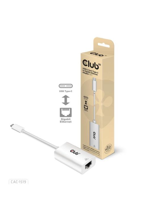 Club3D USB3.2 Gen1 Type-C to Gigabit Ethernet Adapter White
