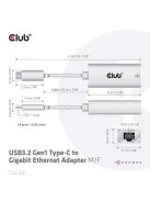 Club3D USB3.2 Gen1 Type-C to Gigabit Ethernet Adapter White