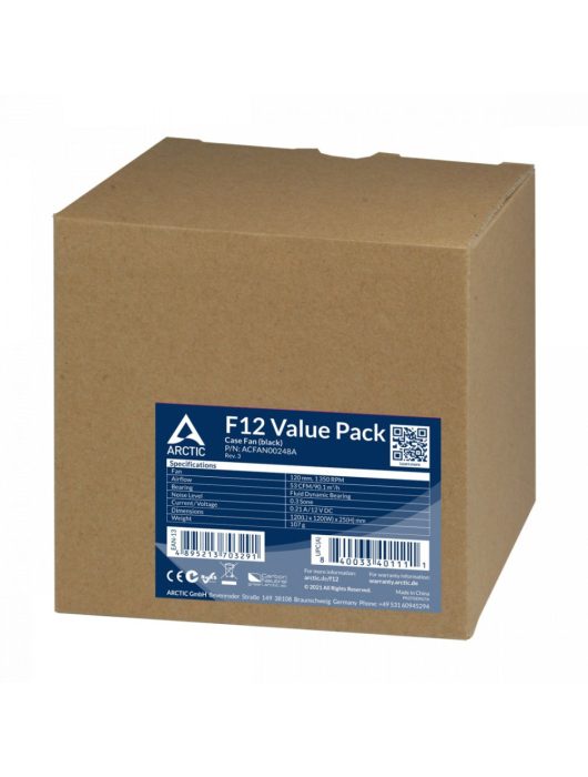 Arctic F12 Black Value pack (5db/cs)