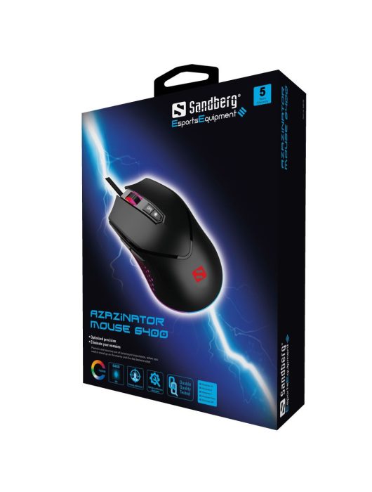 Sandberg Azazinator Mouse 6400 Black