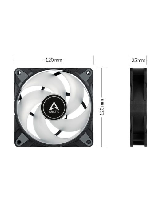 Arctic P12 PWM PST RGB 0dB Black (3db/cs) Value Pack with Controller