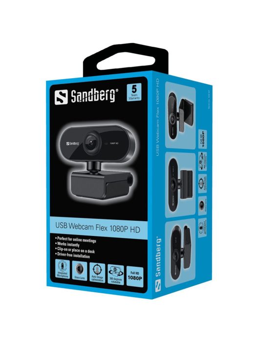 Sandberg USB Flex 1080P HD Webkamera Black