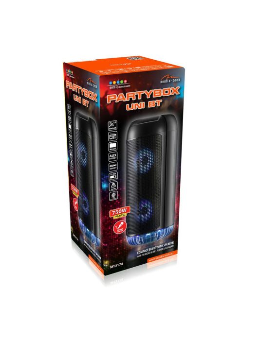 Media-Tech MT3174 PartyBox Uni BT Bluetooth Speaker Black