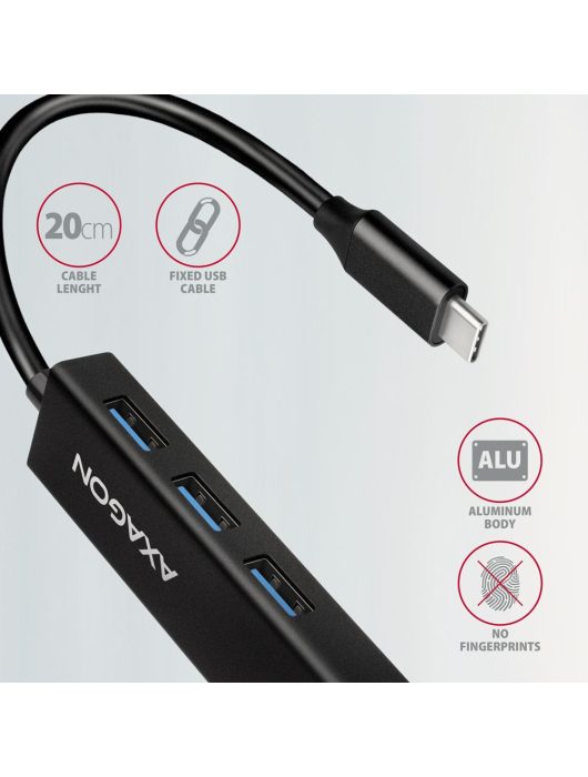 AXAGON HMC-GL3A SuperSpeed USB-C hub + Gigabit LAN Black
