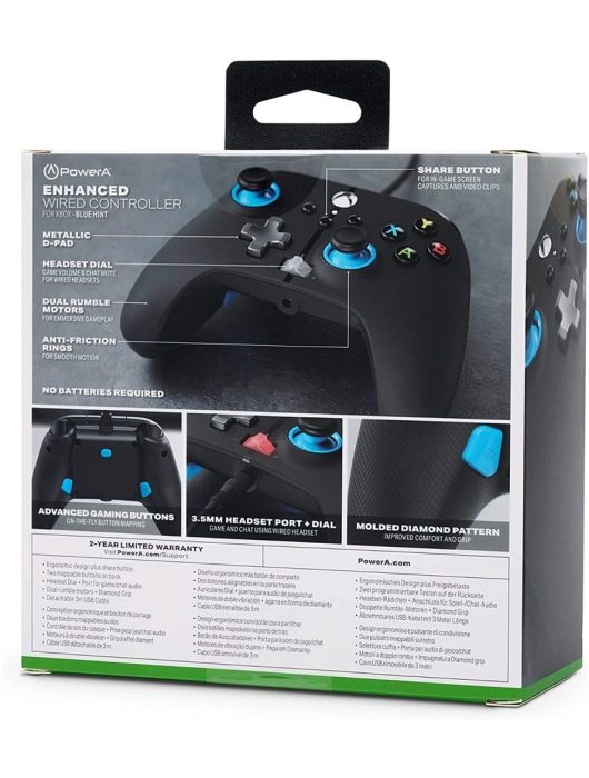 PowerA Enhanced Wired Xbox Series X|S USB Gamepad Blue Hint