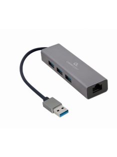   Gembird USB AM Gigabit Network Adapter With 3-port USB 3.0 Hub Grey