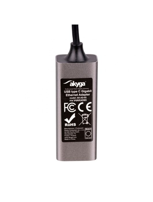Akyga AK-AD-65 USB Type-C / RJ45 Adapter