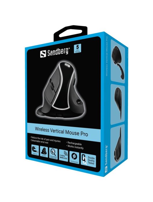 Sandberg Wireless Vertical Mouse Pro Black