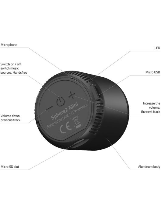 Lamax Sphere2 Mini Bluetooth Speaker Black