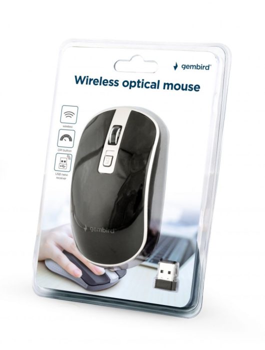 Gembird MUSW-4B-06-BS Wireless optical mouse Black/Silver