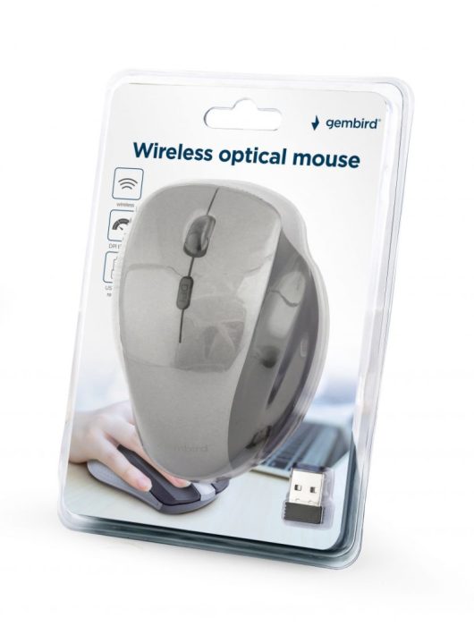 Gembird MUSW-6B-02-BG wireless optical mouse Black/Space Grey