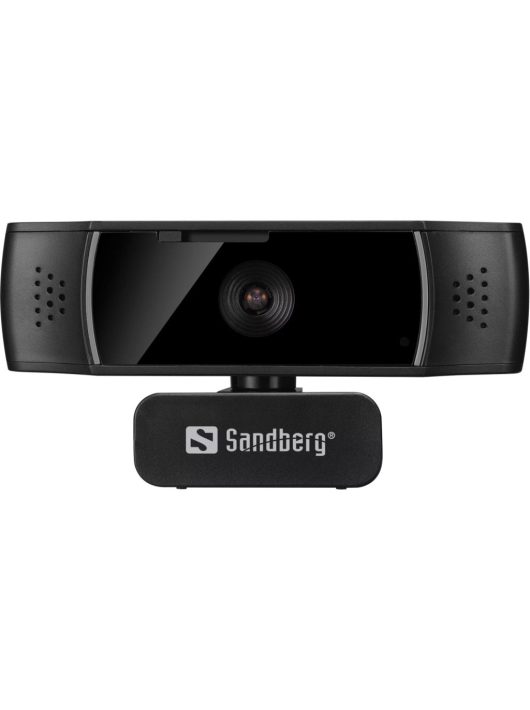 Sandberg USB Webcam Autofocus DualMic Webkamera Black