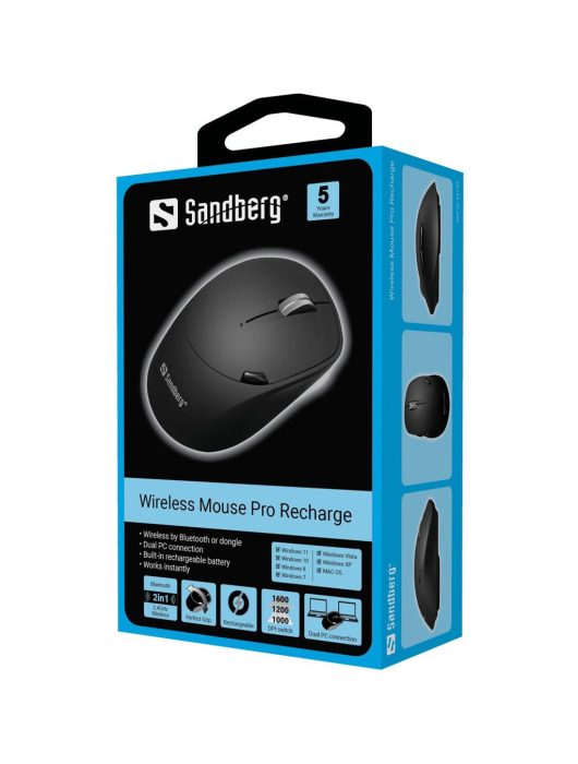 Sandberg Wireless Mouse Pro Recharge Black