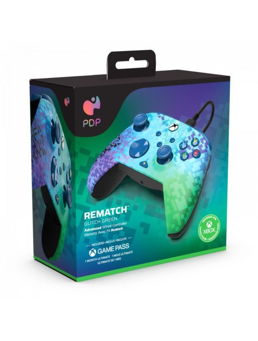 PDP Xbox Series X/S & PC USB Gamepad REMATCH Glitch Green