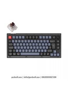   Keychron V1 RGB Fully Assembled Knob K Pro Brown Mechanical Hot Swap Keyboard Frosted Black UK