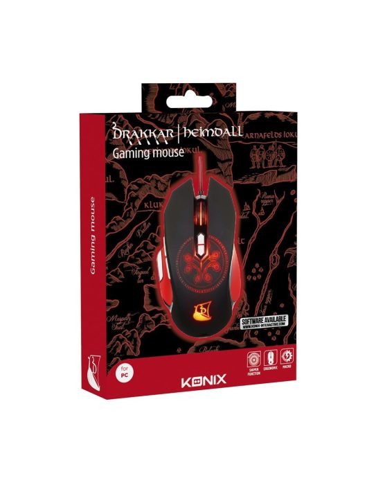 KONIX Drakkar Heimdall Gaming mouse Black/Red