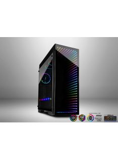 Inter-Tech X-908 Infini2 RGB Tempered Glass Black