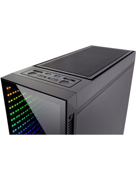 Inter-Tech X-908 Infini2 RGB Tempered Glass Black