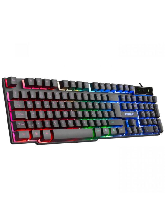 Everest KB-188 Borealis Rainbow RGB Keyboard Black HU