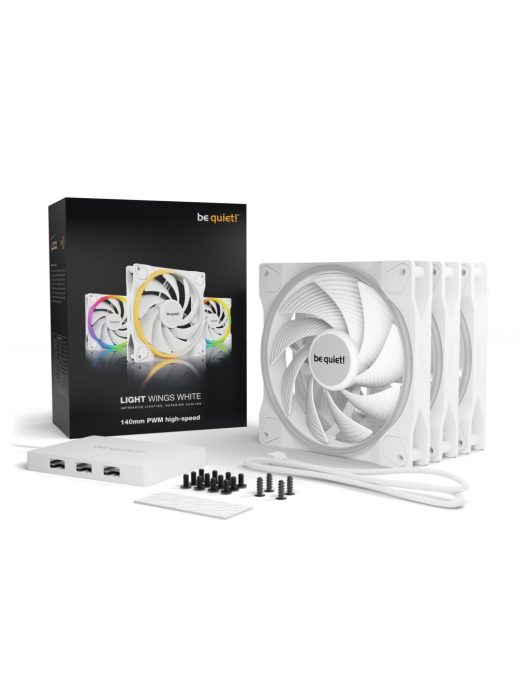 Be quiet! LIGHT WINGS White 140mm PWM high-speed Triple-Pack