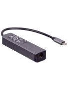 Akyga AK-AD-66 HUB USB Type-C to 3x USB 3.0 Network Card 10/100/1000 15cm