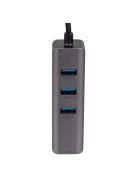 Akyga AK-AD-66 HUB USB Type-C to 3x USB 3.0 Network Card 10/100/1000 15cm