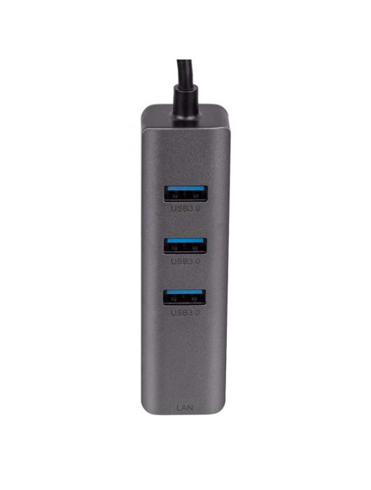 Akyga AK-AD-66 HUB USB Type-C to 3x USB 3.0 Network Card 10/100/1000 15cm