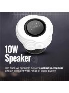 Promate  HomeCloud 3-in-1 Cloud Design Wireless Speaker with LED Nightlight and Wireless Charger Black/White