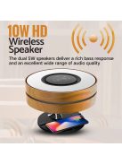 Promate  Mirth 3-in-1 Contemporary Designed Wireless Speaker with Desk Lamp and Wireless Charger Wood
