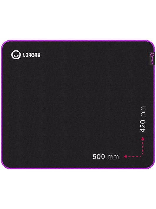 LORGAR Main 315 Egérpad Black/Purple