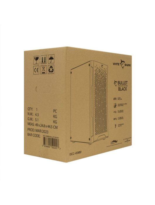 White Shark GCC-2302 Bullet Tempered Glass Black