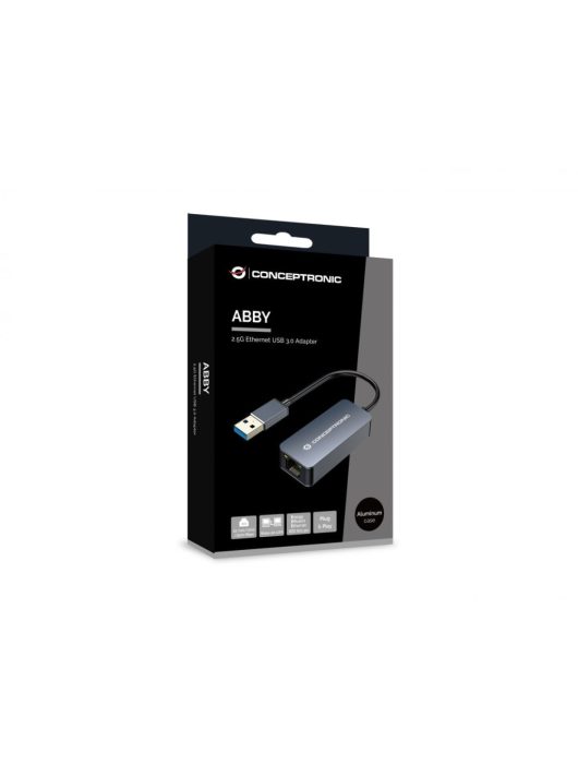Conceptronic  ABBY12G 2.5G Ethernet USB3.0 Adapter, Wake-on-LAN, Compatible with Nintendo Switch