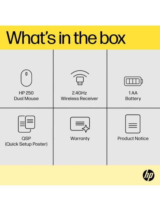 HP 250 Dual Wireless Mouse Black