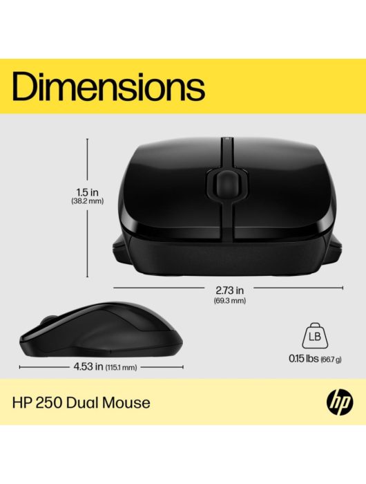 HP 250 Dual Wireless Mouse Black