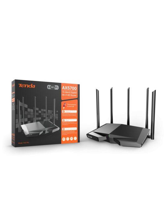 Tenda TX27 Pro AXE5700 Tri-Band Gigabit Wi-Fi 6E Router