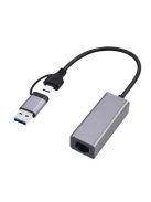 Gembird A-USB3AC-LAN-01 USB 3.1 + type-C Gigabit network adapter Space Grey
