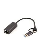 Gembird A-USB3AC-LAN-01 USB 3.1 + type-C Gigabit network adapter Space Grey