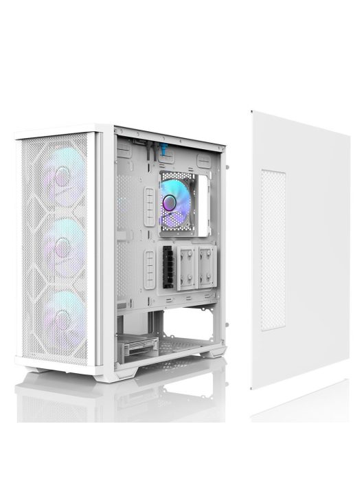 Zalman Z10 Duo RGB Tempered Glass White