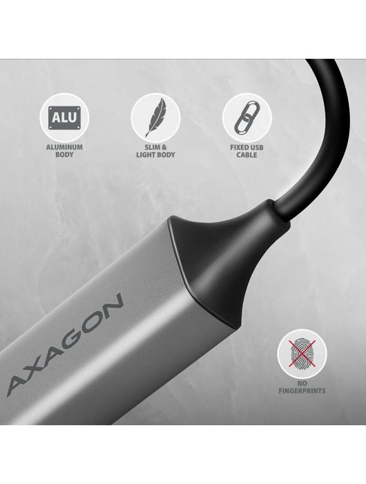 AXAGON ADE-TXCA USB-C + USB-A Gigabit Ethernet Adapter Grey