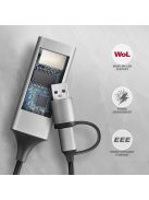 AXAGON ADE-TXCA USB-C + USB-A Gigabit Ethernet Adapter Grey