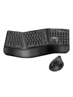 Logilink Egonomic Wired Keyboard+Mouse Black