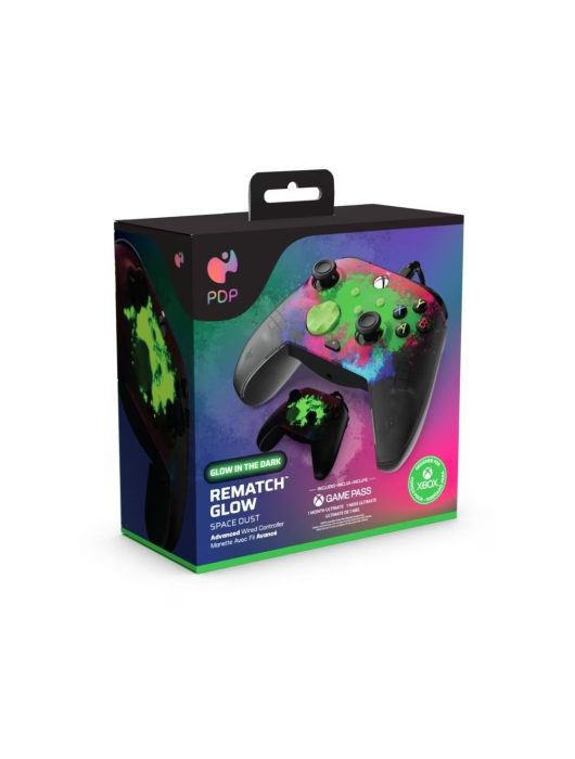 PDP Rematch Glow Adevanced USB Gamepad Space Dust Glow in the Dark