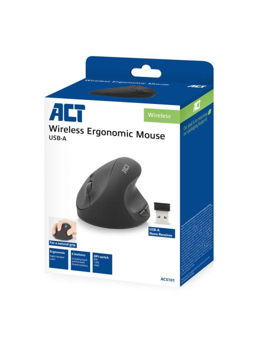 ACT AC5101 Wireless Ergonomic Mouse Black